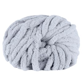 Maxee Thick Wool Yarn, 250 g, Chunky Arm Knitting Wool, Soft, XXL Chunky Knit, Soft Wool Yarn, for Crocheting a Blanket, Perfect for Weaving Pet Nest, Blankets, Scatter Cushions, Light Grey