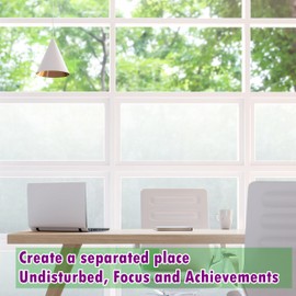 VSUDO White Frosted Glass Film - Window Privacy Film, Opaque for Bathroom Door - 11.8x78.7 Inch