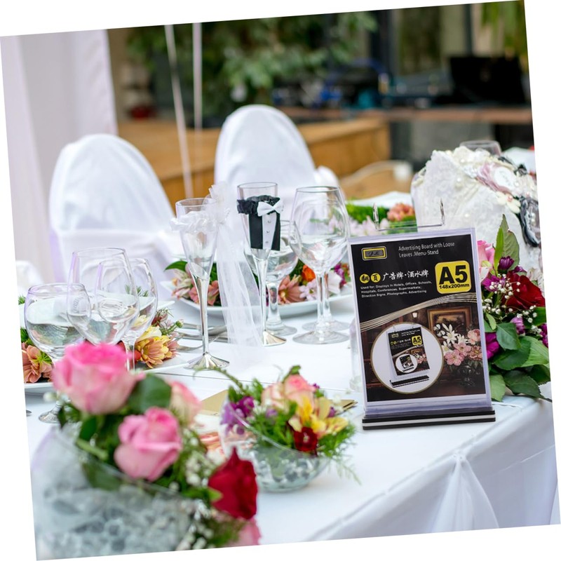 Operitacx Restaurant Table Menu Flip Sign Holder 2pcs PVC Flip