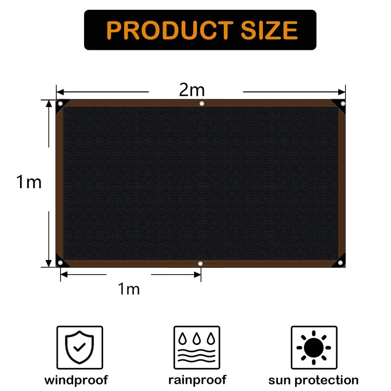 BCBIG Rectangular Sun Shade Sail for Balcony, Shade Net Greenhouse