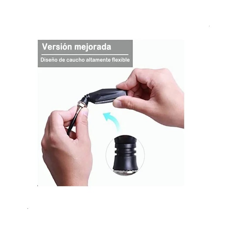 Direccionales Led Motocicleta Moto Secuencial Indicador Intermitente Luces 4pz (Rojo)