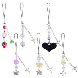 GOMAKERER 4 Pcs 4 Styles Ceiling Fan Pull Chains, Tibetan Style Adjustable Decorative Extension Alloy Fan String Chain Ornaments for Lighting Lamp Decor