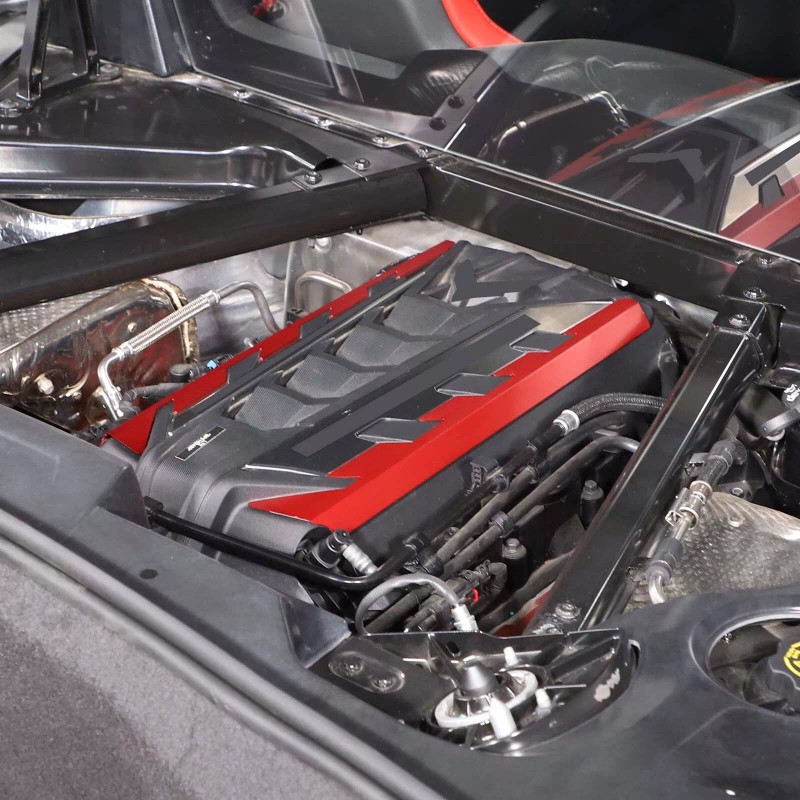 cartiangous Red Steel Engine Hood Side Edge Protective Panel Trim