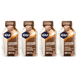 GU Energy Running Gels - 4 Gel Taster Pack - Sports Energy Gels For Running , Cycling, Triathlon (Caramel Macchiato), 32 g