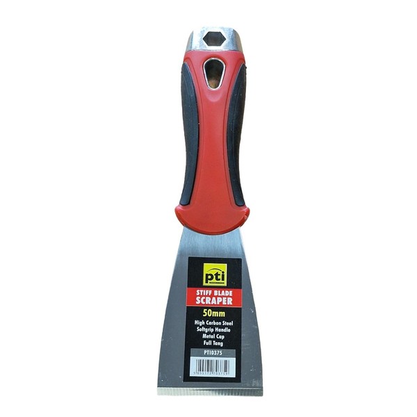 PTI 50mm Strong Paint Scraper Softgrip Handle Wallpaper Stripper Filler,