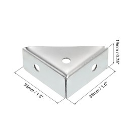 uxcell 8Pcs Angle Corner Brackets 38mm x 38mm, Stainless Steel Braces Joining Support with Screws for Desk Bed Edge (Silver)
