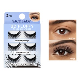 Sace Lady Pestañas Postizas 3d Fluffy Volume, Reutilizables