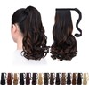HSPCYGG Ponytail Extension Wavy Black Clip Ponytails 16" 4.2 Oz