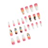 UEYRSEDB French Tip Press on Nails Medium Square Summer Fake