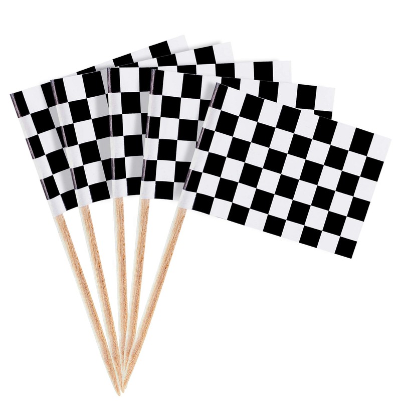 Super Z Outlet 100 Pack Mini Checkered Racing Flag Finish