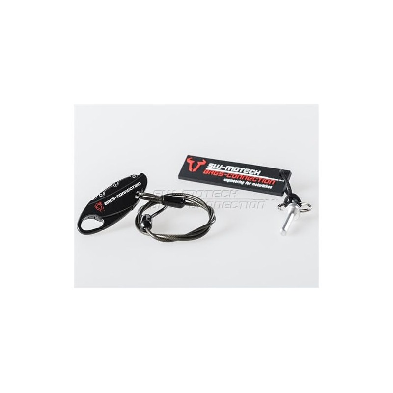 SW-MOTECH Diebstahlsicherung für EVO Tankrucksack Sicherungsstift/Motorradtaschen-Kabelschloss.