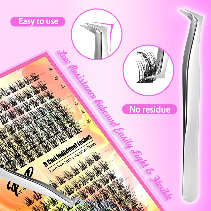 PURELEOR Cluster Lashes Kit Including Bond and Seal Remover DIY