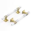 Lepatape 10 Pack 5 Inch White Marble Cabinet Pulls, Gold