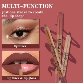 Katiluxiya 12PCS Lip Liner Pencils Set Pack for Shaping & Sculpting Lips, Modifieddark Lip Color Lipsticks,Long-Lasting Waterproof Lipsticks. (01, Color)