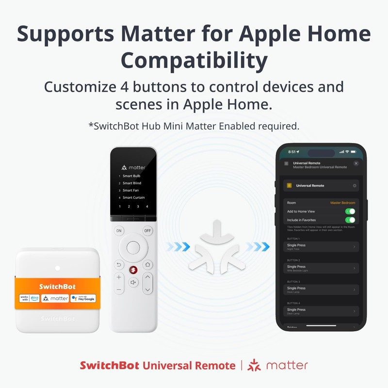 SwitchBot Smart Universal Remote with Hub Mini, Replace Multiple Remotes