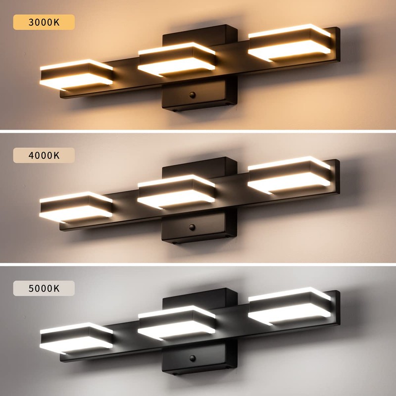 mirrea 20" LED Black Vanity Light 3000K/4000K/5000K CCT Adjustable 3