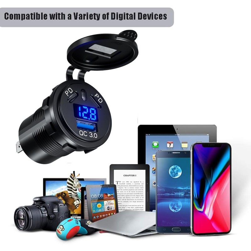 Dual PD 3.0 USB Car Socket Car Charger, Dual 45W