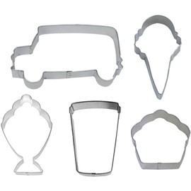 Ice Cream Truck Cookie Cutter 7 Piece Set from The Cookie Cutter Shop - Ice Cream Truck, Ice Cream Cone, Milkshake, Sundae Cookie Cutters – Tin Plated Steel Cookie Cutters