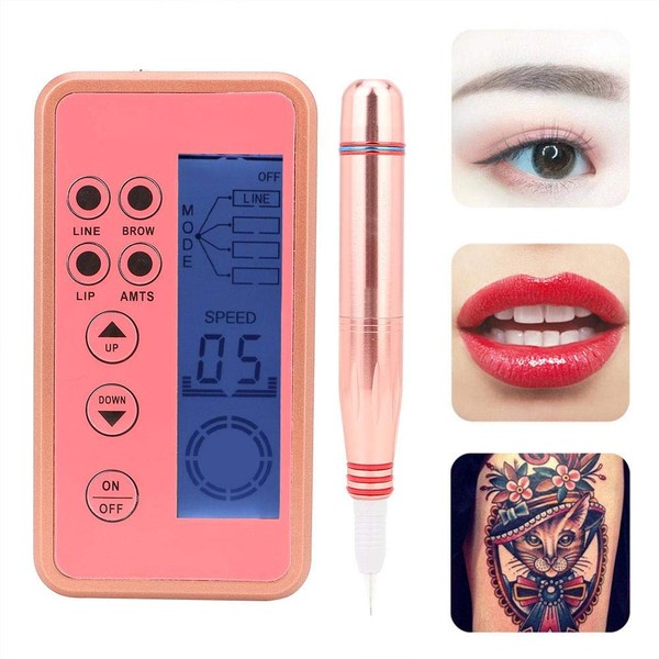 Micropigmentation machine, professional complete tattoo kit, electric eyebrows, lips, make-up tattoo machine, microblading eye line tattoo pen with needles