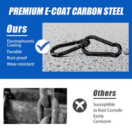 Small Carabiner Clip Hook, 1.97 inch 25 pcs Black Heavy Duty Spring Snap Hook Key Chain, Carabiners Clips for Outdoor Camping, Swing Set, Hammock, Hiking Travel, Fishing, Quick Link Keychain