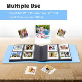 256 Pockets Photo Albums for Polaroid Go Instant Camera and Polaroid Go Flim, Photo Album Book for Polaroid Go Pictures (Blue)