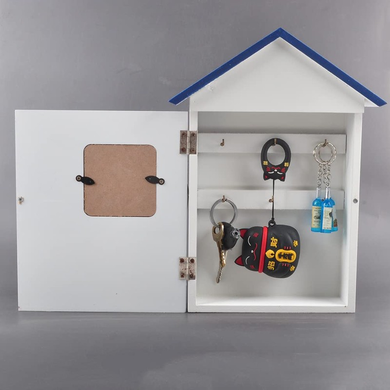 YOUUGIOR Mediterranean Style Key Cabinet Hanging Key Box Storage Case