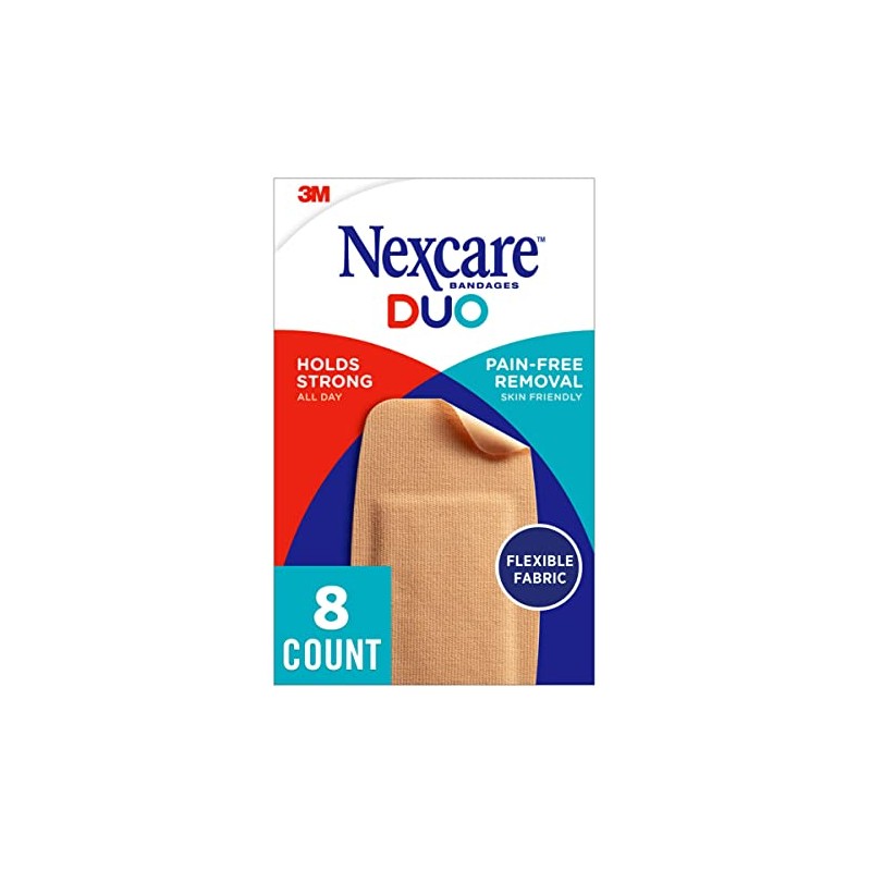 Nexcare, Duo Fabric Bandages Knee and Elbow, 8 Count