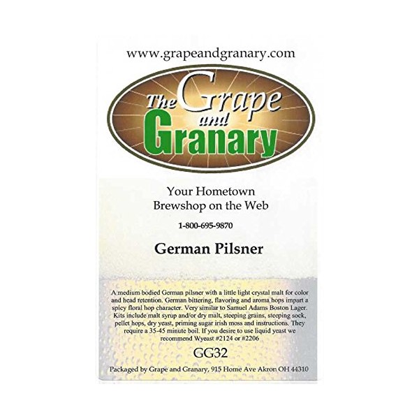 Grape and Granary German Pilsner Beer Kit- For 5 US Gallons
