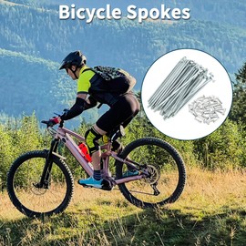 TUCKBOLD Bicycle Spokes Bike Wheel Spokes Silver Tone Nipple 1 Set 14G 273mm Length Carbon Steel Galvanized