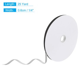 MECCANIXITY Velvet Ribbon 1/4 Inch x 25 Yard Single Face Spool Silky Velvet Fabric for Bouquets DIY Crafts Gift Wrapping Wedding Party Light Grey