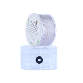 KONMAY 0.6mm Grey Nylon String with Case for Bracelets,190 Yards Braided Nylon Satin Cord for Jewelry Making, Beading,Chinese Knotting, Kumihimo, Macramé