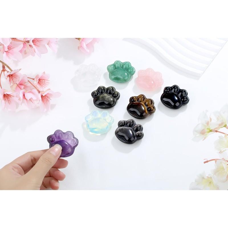 YATOJUZI YATOJUZI Opal Crystals and Healing Stones 1.5" Cat Paw