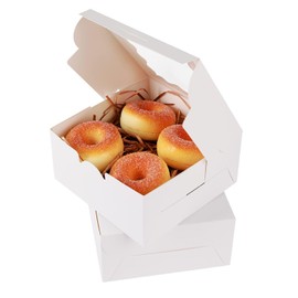 Gcardist White Bakery Box with Window 30Pcs 15.2x15.2x7.6cm White Cookie Boxes Pastry Box for Wedding Favor Birthday ＆ Party(6 * 6 * 3inch)