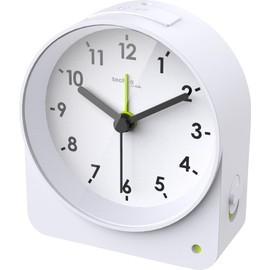 Technoline Model Z Quartz Alarm Clock Analogue with Night Light Snooze Function Lighting Loud Alarm Quiet Quartz Running Battery Operated 2 x AA Compact Alarm Clock for Bedroom Travel Office