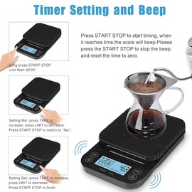 Fuzion Coffee Scale with Timer,Coffee Scale with Timer Small,Pour Over Coffee Scale Timer,Coffee Scales with Timer,Espresso Scale with Timer, Batteries Included
