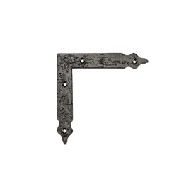 Richelieu Hardware BP9544125900 Traditional Corner Bracket for Barn Door 4 15/16-in (125 mm), Forged Iron Matte Black