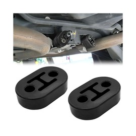 Osilly Car Exhaust Hanger, Rubber Insulator Bushing Mount, 2 Holes 0.47 Inch (12mm), Auto Muffler Shock Absorbent Bracket Mount, High-Density Tailpipe Damping Hanger, Universal Fit (Black, 2PCS)