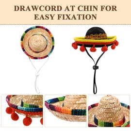 Mini Mexican Sombrero Hats 4 Pieces Colourful Sombrero Hats Mini Fun Fiesta Straw Hat Cute Straw Sombreros for Fiesta Carnival Summer Mexican Theme Decorations Party Favors