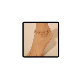 Carufin Bell Anklet Bohemian Adjustable Bells Anklet Bracelets Summer Beach Foot Chain Jewellery for Women, Gold
