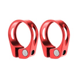 LEEQ Bicycle Seat Post Clamp - 2 Pieces Seat Post Clamp Made of Aluminium Alloy Bicycle Seat Post Clamp for Folding Bike Mountain Bike Road Bike Bicycle Seat Post Clamp Holder