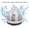 5Pcs Button Switch Stainless Steel Flat Top Button with LED