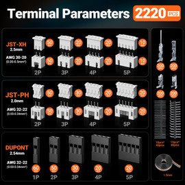 Preciva Crimping Tool Connector kit - AWG28-16/0.08-1.5mm² Ratcheting Crimper with 620Pcs Connectors and 1600Pcs Pins | Crimp Tool for Dupont, JST, ATX, EPS, PCIE, SATA Series