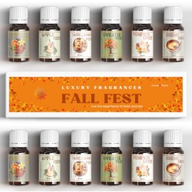 Aroma Depot Fall Fest Collection – Autumn Set of 6 Fragrance Oils (10ml Each) for Candle Making, Soap Making, and Home Diffusers