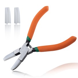 LEONTOOL Soft Jaw Pliers Flat Nose Pliers for Jewelry Making Wire Straightener with a Pair of Replacement Jaws, Smooth Jaw Plier Flat Pliers Jewelry Plier Jewelry Making Tools for Wire Bending Looping