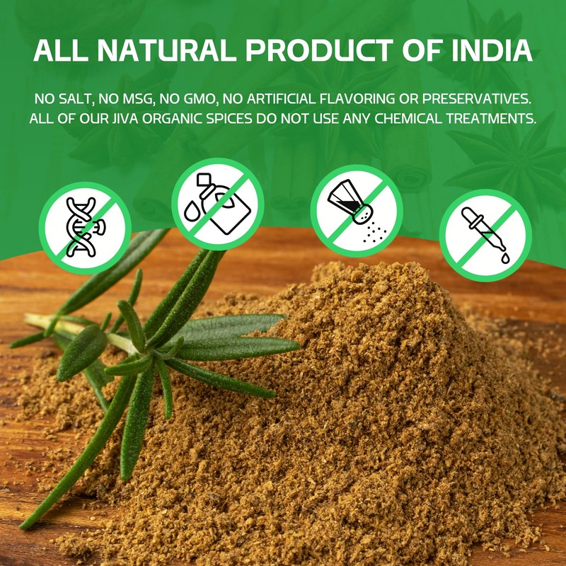 Jiva Organics Organic Garam Masala Powder 1 Pound Bulk Jar