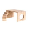 AIMALL Wooden Hamster Platform with Stairs Small Animal Hideout House
