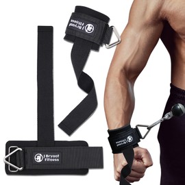 2pcs Adjustable Wrist Cuffs Weightlifting Straps with Ring Premium Padded Straps for Cable Machine Workout Strength Training for Weightlifting & Deadlifting