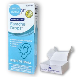 Homeopathic Earache Drops 0.33 floz- Gentle Relief for Ear Discomfort, Irritation and Pressure (Pack of), Boxed by Fusion Shop Store