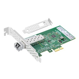 Bucaoz Gigabit Single Port SFP Fiber Optic Network Card,with Intel I210 Chip PCIe X1 Ethernet Converged Network Adapter(with a Piece Multi Mode Optical Module) Support Windows Server/Linux/VMware