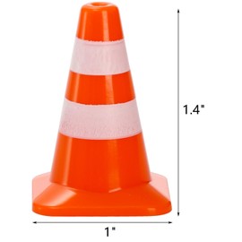 ZEAYEA 30 Pcs Mini Plastic Traffic Cones, 1.4 inch Training Roadblock Cones Traffic Signs, Mini Road Safety Cones for Micro Landscape Sand Table Engineering Construction Road Cones Model